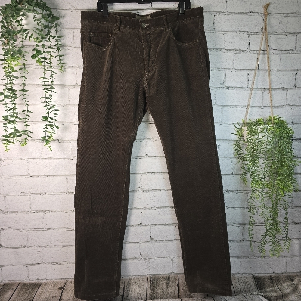 Profilo Men's Corduroy Pants in Rich Chocoalte Brown classic casual Size 38 EUC